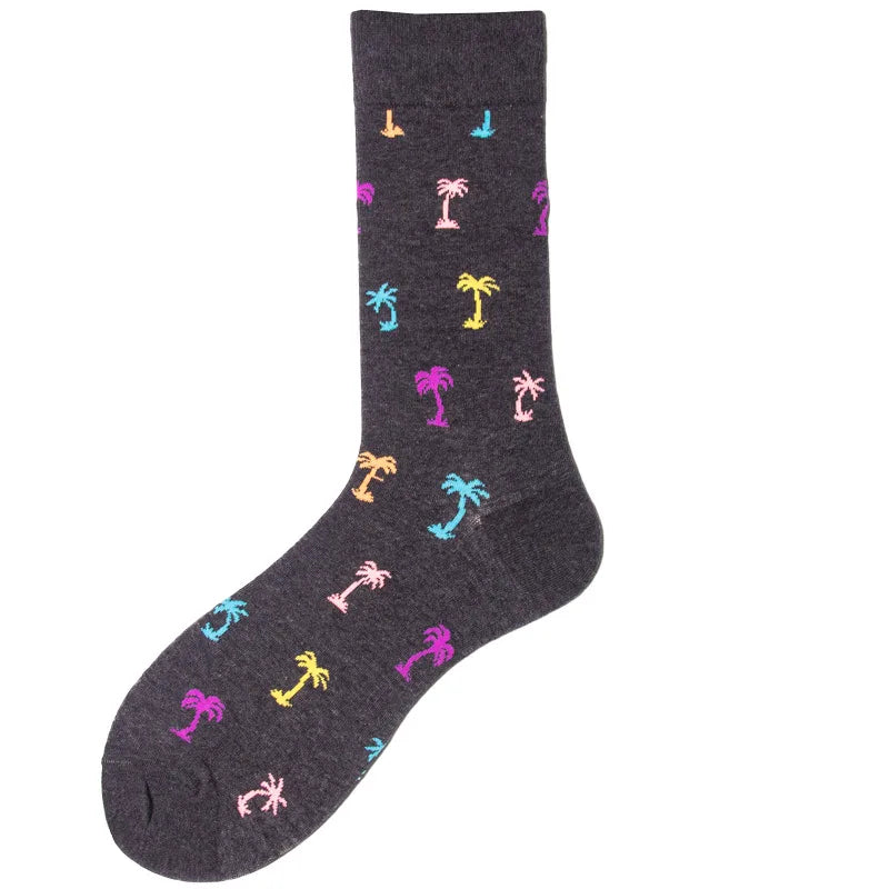unisex casual animal star flamingo cotton crew socks a pair
