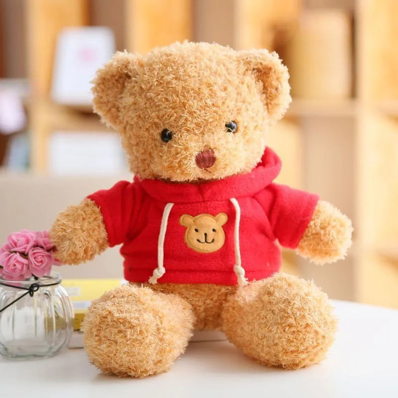 Wholesale sweater bear doll large pillow cute dressing teddy bear doll birthday gift girl plush toy