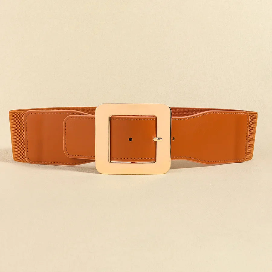 elegant business formal solid color pu leather women's leather belts