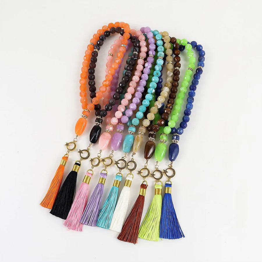 Classical Ethnic Style Round Tassel Arylic Alloy Wholesale Rosary
