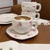 Cute Heart Shape Flower Bow Knot ceramics Water Bottles 1 Piece