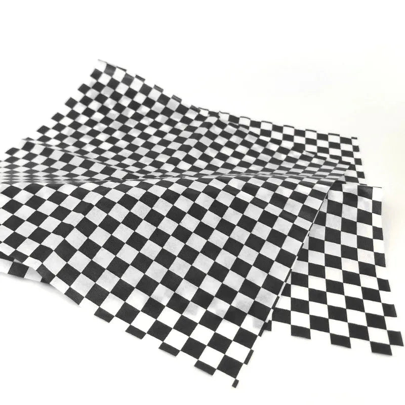 Factory Wholesale Plaid Printing Oil-proof Paper Hamburger Paper Bread Cushion Paper Dining Plate Cushion Paper Sandwich Wrapping Paper