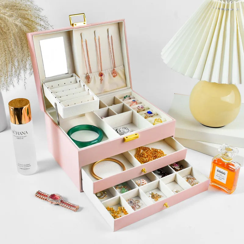 1 Piece PU Simple Style Indoor Daily Solid Color Jewelry Boxes