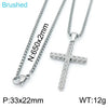 Wholesale Jewelry Hip-Hop Vintage Style Cross Titanium Steel Plating Pendant Necklace None