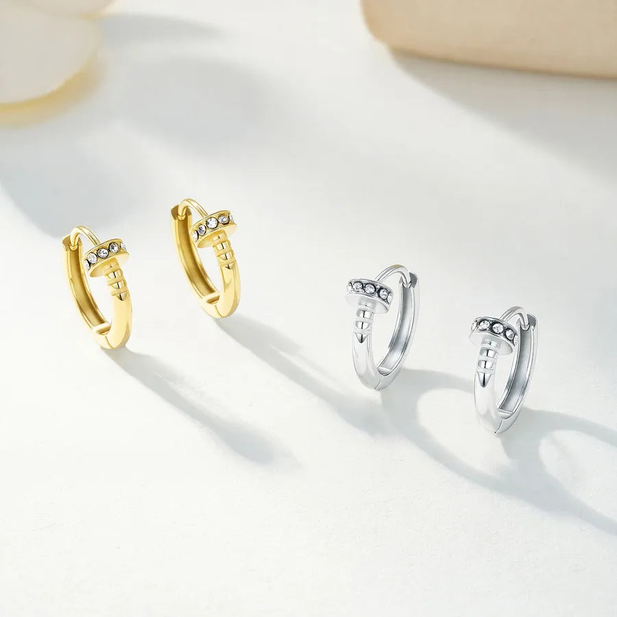 Casual Simple Style Classic Style Round 304 Stainless Steel Earrings