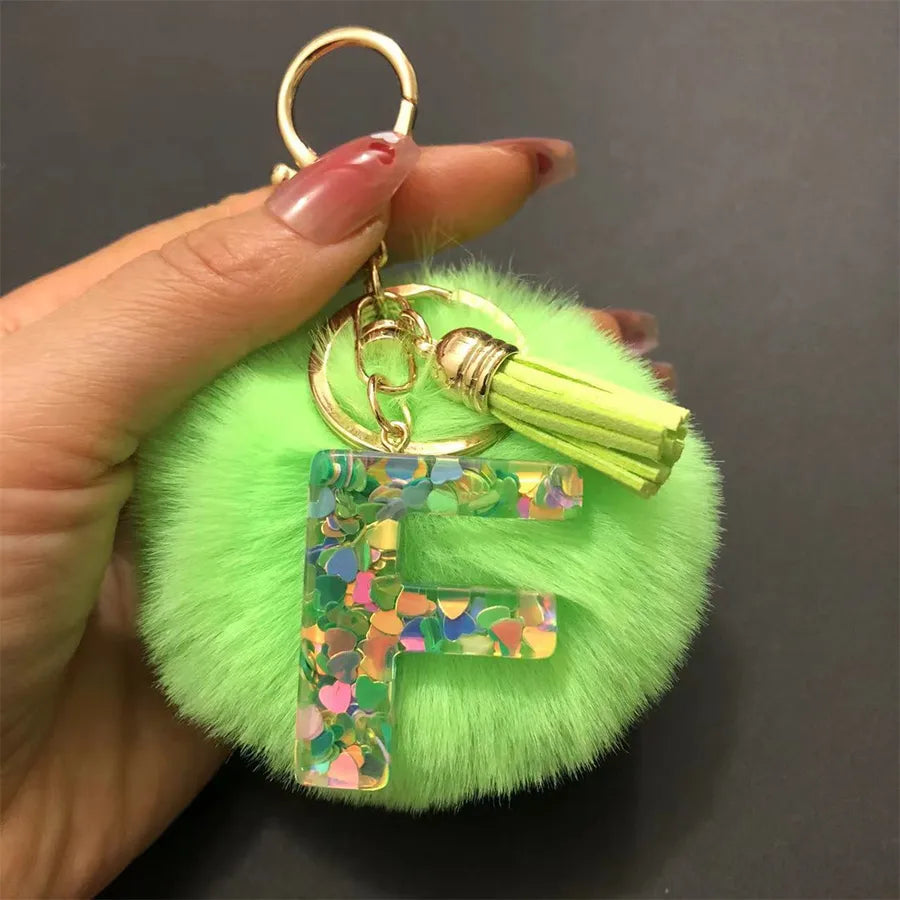 Simple Style Classic Style Letter Hairball Resin Unisex Bag Pendant Keychain