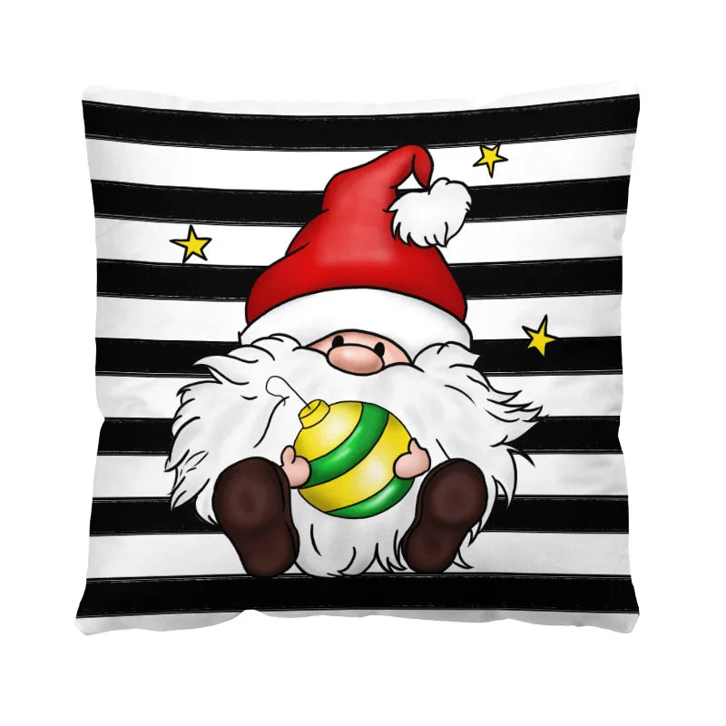Christmas Casual Christmas Tree Santa Claus Letter short plush Pillow Cases Couch & Sofa Decor