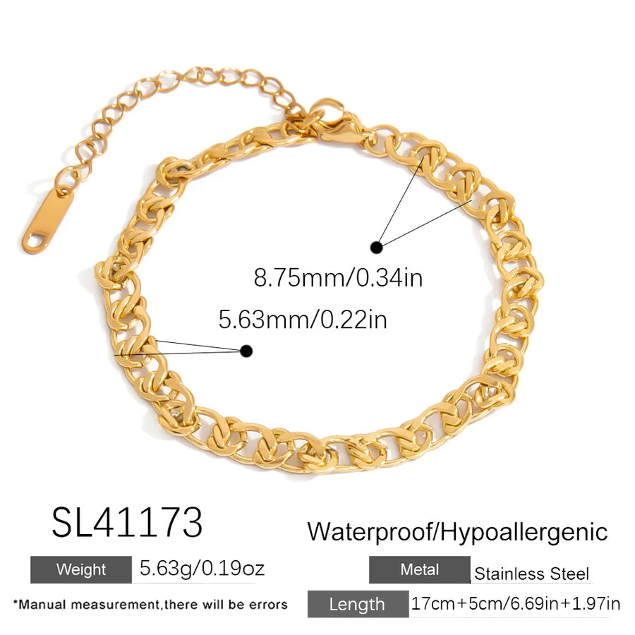 Elegant Glam Luxurious Infinity 304 Stainless Steel 18K Gold Plated Bracelets In Bulk