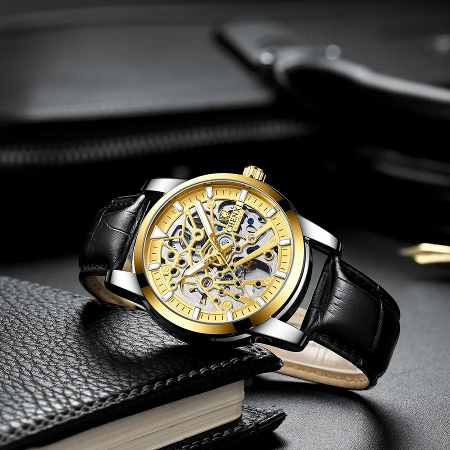 CHENXI CHENXI hollow automatic mechanical watch men's waterproof belt luminous  live broadcast mechanical watch