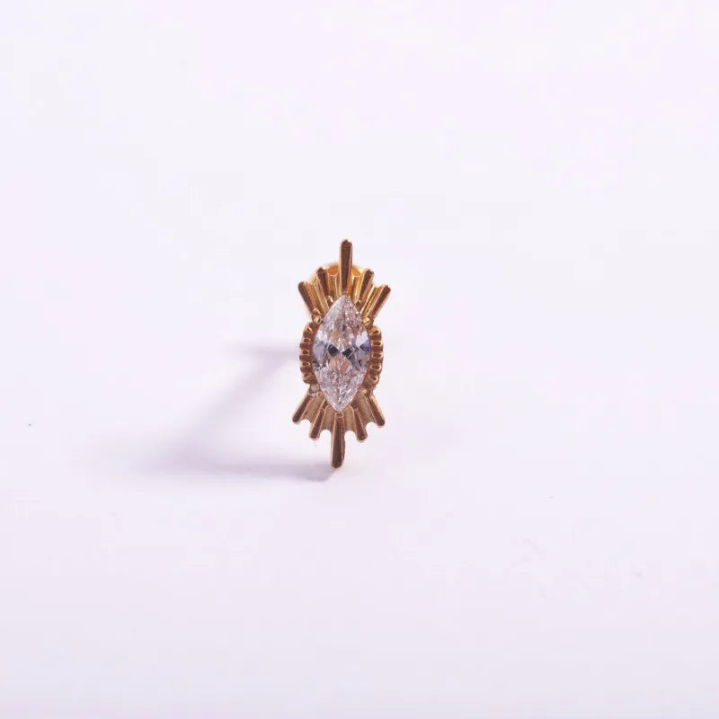 1 Piece Lip Rings Casual Gothic Hip-Hop Geometric Animal Titanium Alloy Polishing Plating Flowers Zircon 18K Gold Plated Lip Rings Ear Cartilage Rings & Studs