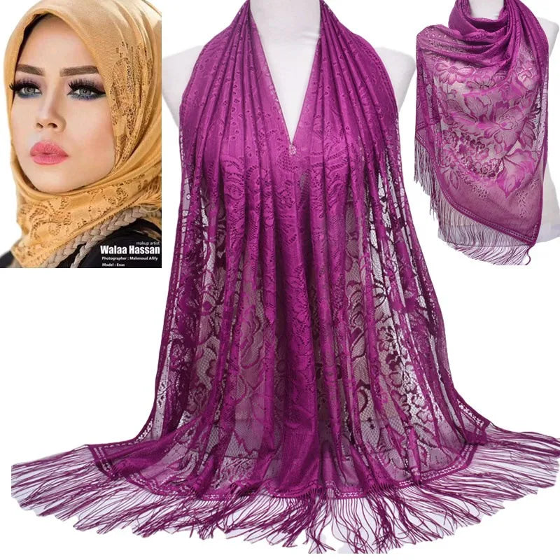 women's streetwear solid color polyester tassel winter scarves
