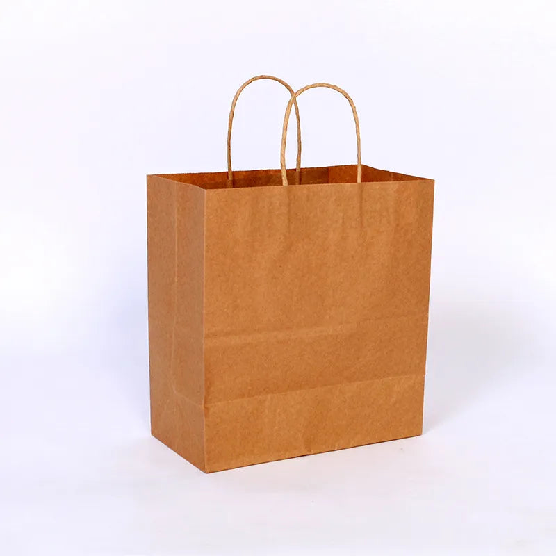 Kraft paper tote bag spot wholesale takeaway milk tea packing bag clothing gift packaging bag paper bag can be printed logo