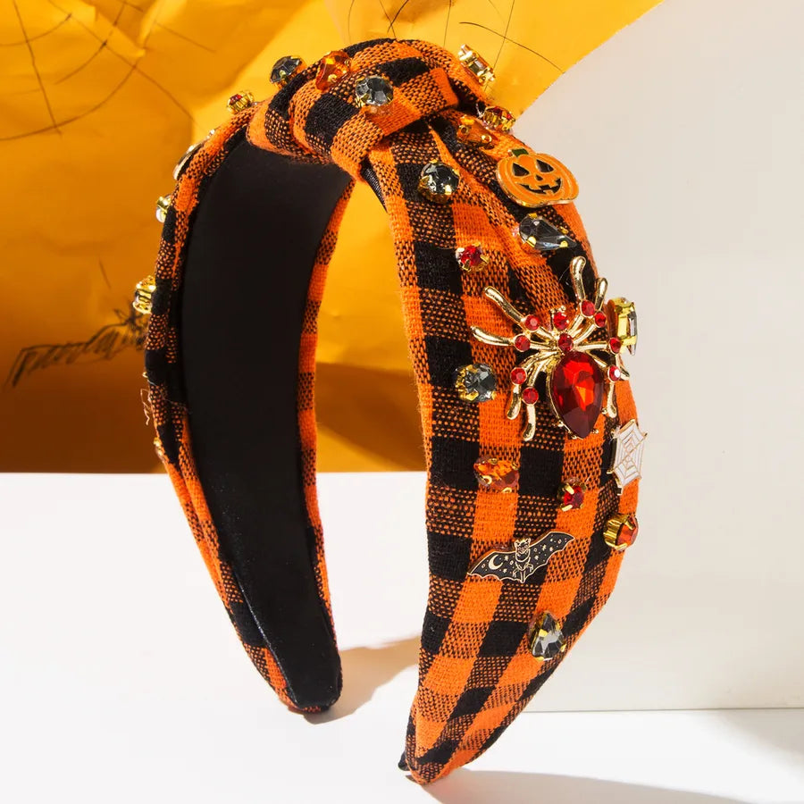 New Halloween Spider Wide Edge Hairband Women's Exaggerated Accessory Diamond Embedded Fashionable Festival Headband