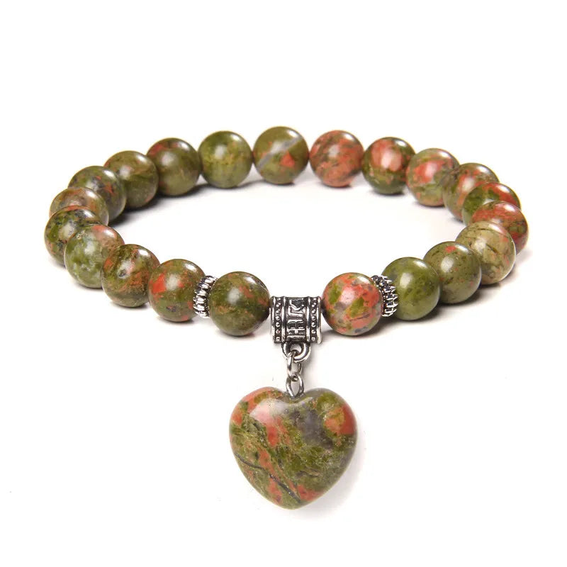 Elegant Heart Shape natural stone Bracelets In Bulk