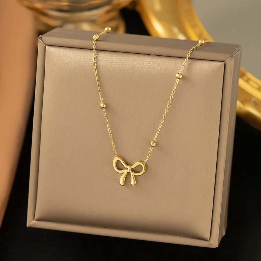 Wholesale Jewelry Elegant Simple Style Geometric Heart Shape 304 Stainless Steel Plating Beaded Chain Paperclip Chain cable chain Bracelets Necklace