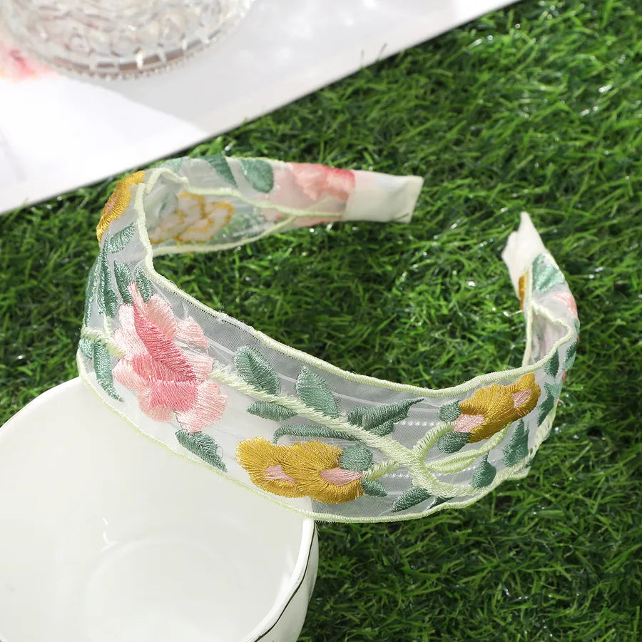Lady Women's Flower Plastic Resin Hair Band