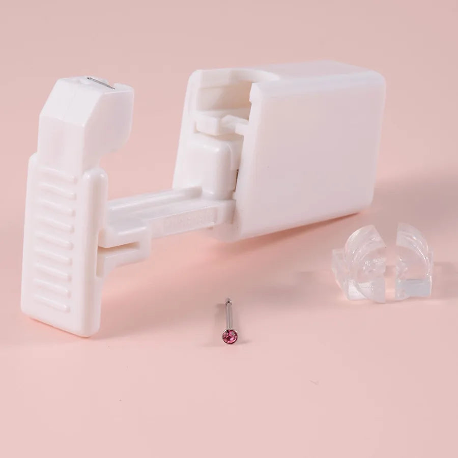 Disposable Low Beating Nose Stud Tool Nose Stud Staple Gun Built-in 316L Zircon Stainless Steel Earrings Nose Ring Nose Stud Piercing Tool