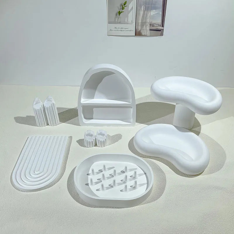 Creative Plaster Jewelry Display Stand Ring Holder Necklace Rack Shop Decoration Nordic Style Unique Design Jewelry Cabinet
