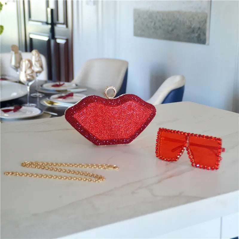 Women's Medium Rhinestone satin Solid Color Elegant Streetwear Square Lock clasp Evening Bag