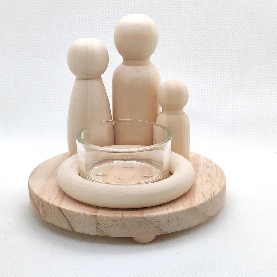 Simple Style Human Wood candlestick