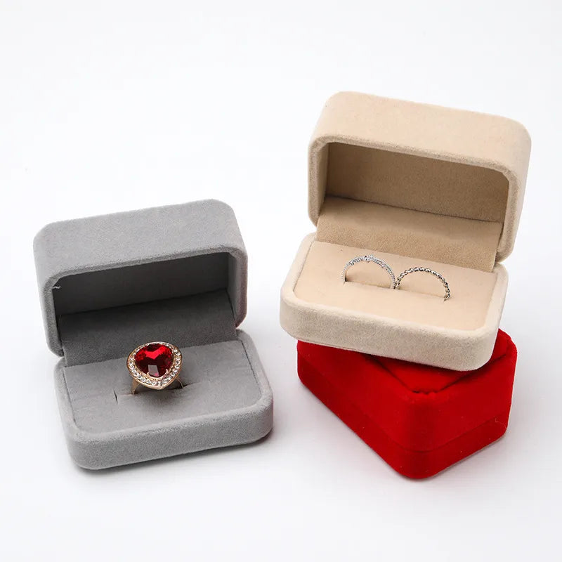 Jewelry box jewelry packaging box flannel ring ring box gift storage box custom logo wholesale  direct sales