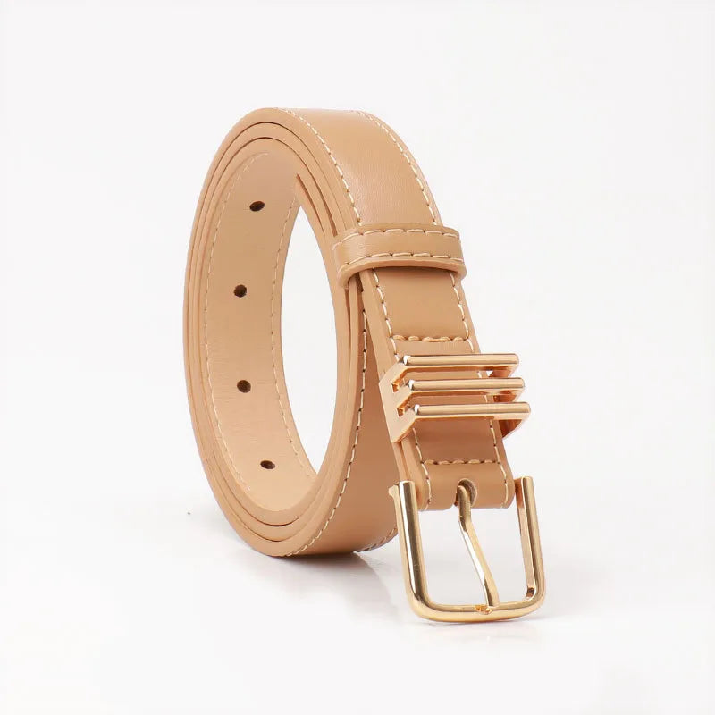 Basic Simple Style Solid Color Imitation Leather Alloy Unisex Leather Belts