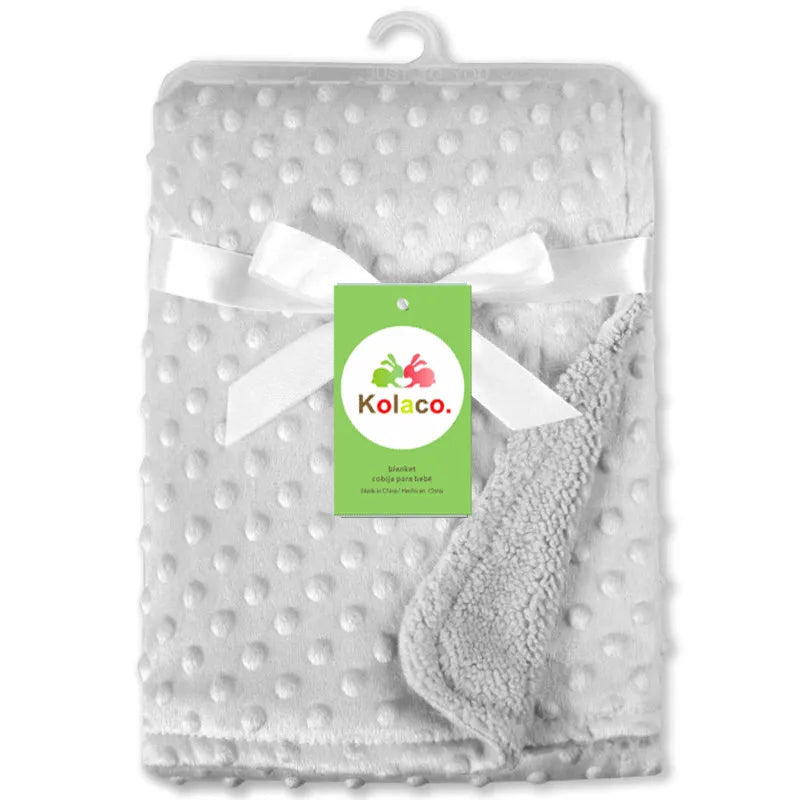 Bean Blanket Bubble Blanket Baby Car Blanket Going Out Blanket Double-layer Warm Solid Color Pressed Bubble Blanket Soft