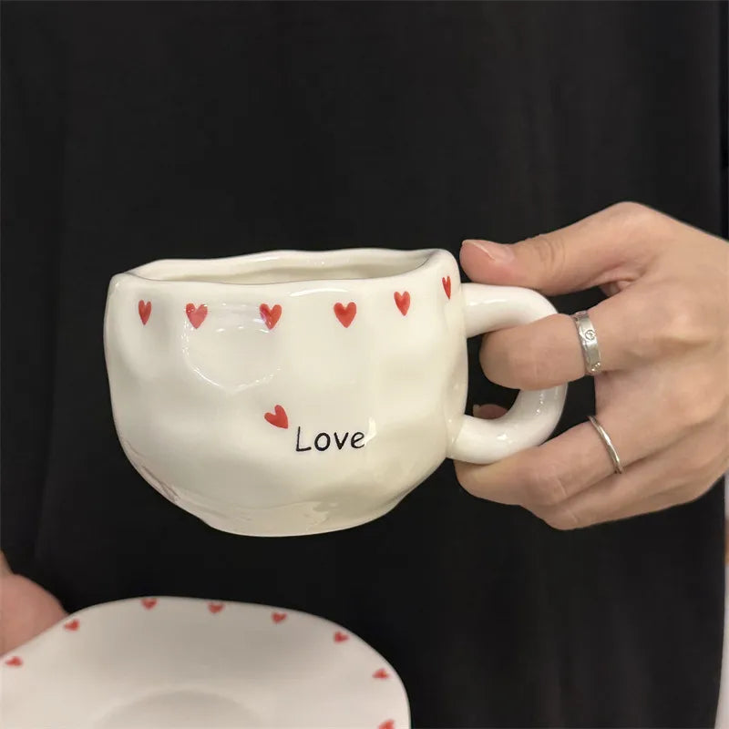 Cute Heart Shape Flower Bow Knot ceramics Water Bottles 1 Piece