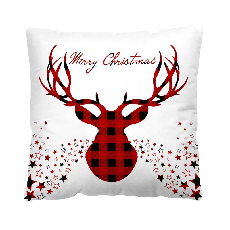 Christmas Casual Christmas Tree Santa Claus Letter short plush Pillow Cases Couch & Sofa Decor