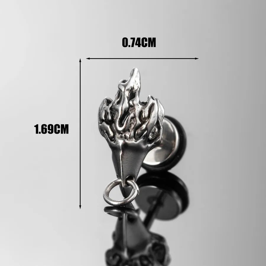 1 Piece Halloween Vintage Style Simple Style Cool Style Cat Skull Eagle 316 Stainless Steel  Ear Studs