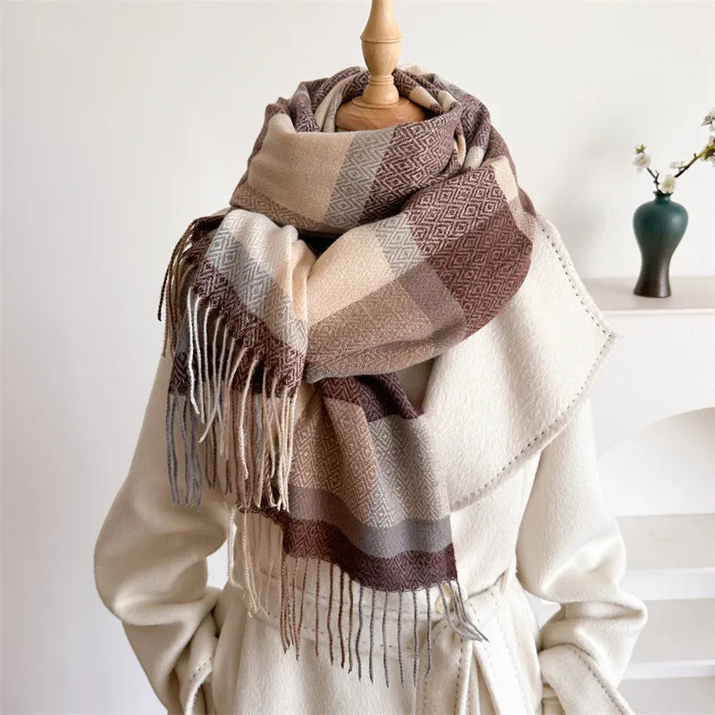 Unisex Casual Elegant Lattice Polyester Scarf