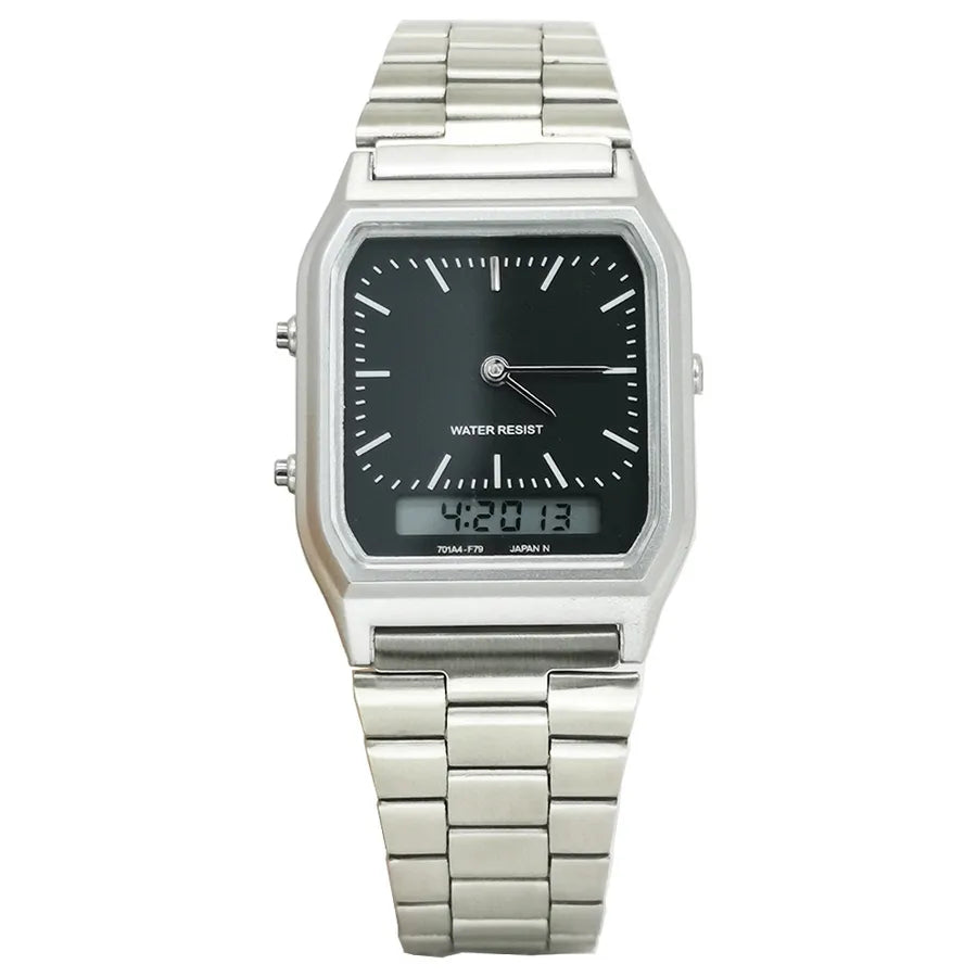Non-woven AQ230W electronic watch classic retro steel belt small gold watch wholesale watch waterproof men's alloy
