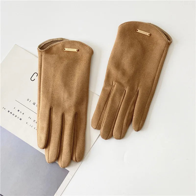 women's elegant basic solid color gloves 1 set