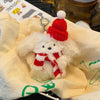 Cute Rabbit Plush Metal Christmas Women's Bag Pendant Keychain