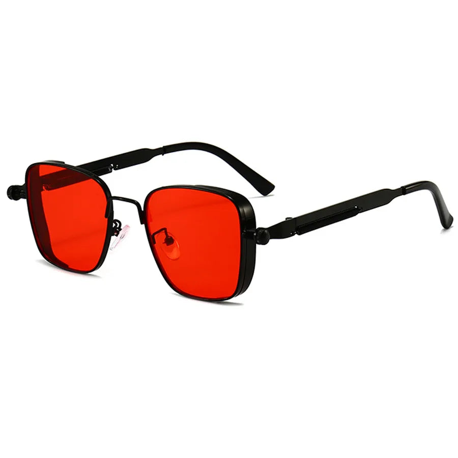 retro punk british style solid color ac square full frame men's sunglasses