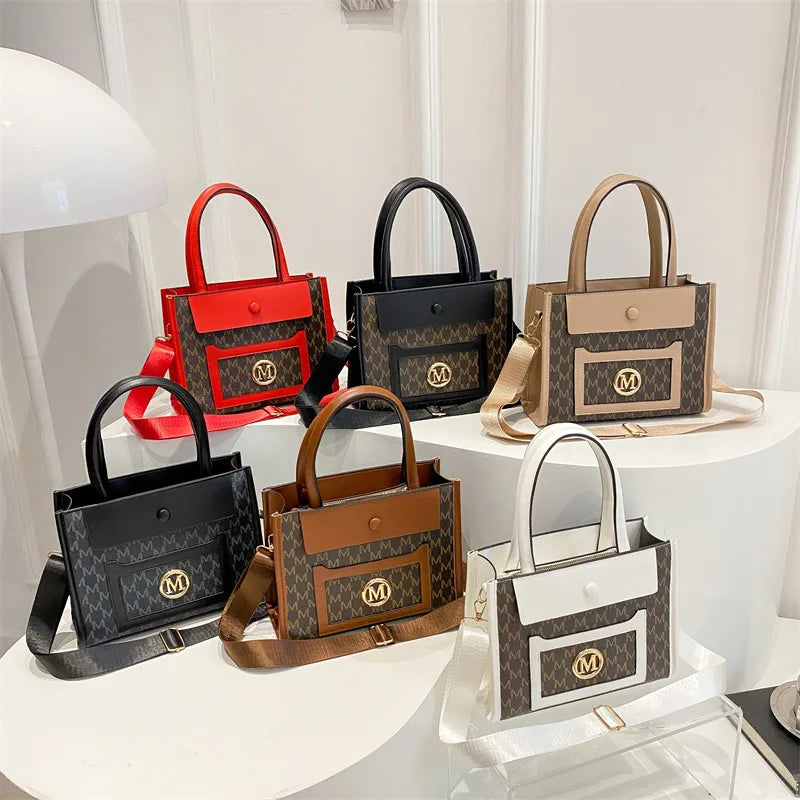 Fashion Printing  Fashionable New Large Capacity Texture Gilding Letters Women's Tote Messenger Shoulder Handbag