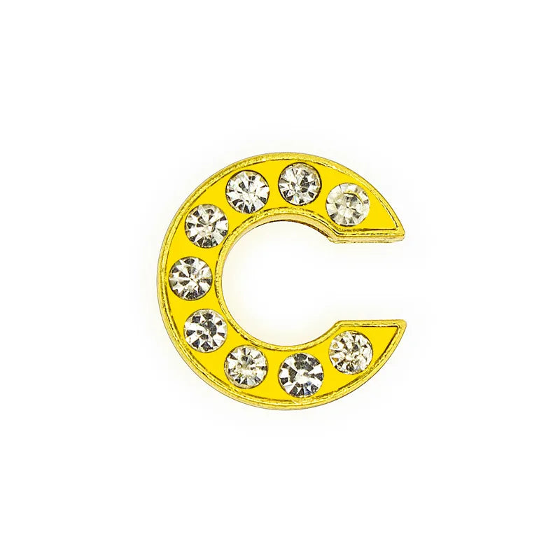1 Piece 12mm Hole 6~9.9mm Alloy Rhinestones Letter DIY Ornament Accessories Beads