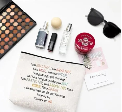 casual cartoon cotton and linen storage bag makeup bags
