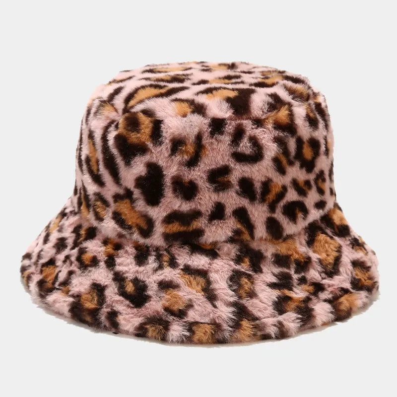 women's fashion leopard wide eaves bucket hat