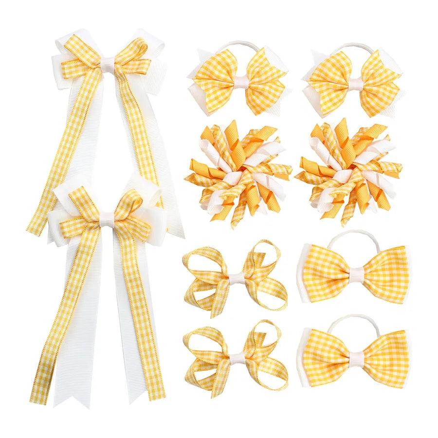 New Plaid Suit British Student Hair Accessories Plaid Bow Australian Student Curly Hair Clip Hair Tie