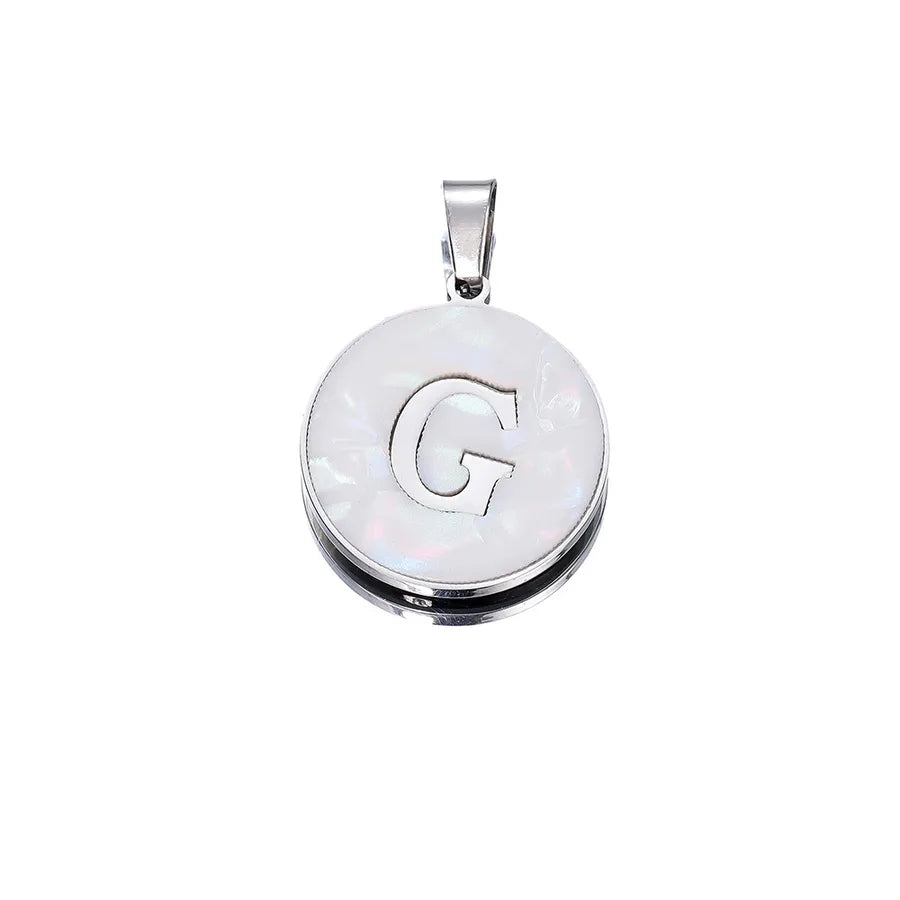 1 Piece 22mm Hole 4~4.9mm 304 Stainless Steel Fritillary Letter Pendant Jewelry Accessories