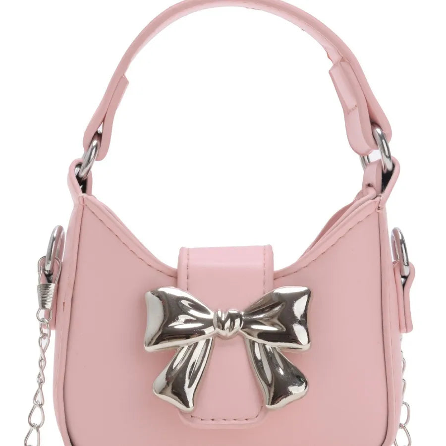 Children's Bag  New Candy Color Bow Mini Handbag Girl's Parent-child Chain Crossbody Bag Red Bag