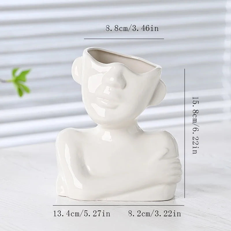 Modern Style Classic Style Human ceramics Vase Artificial Decorations
