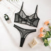 women's sexy round dots sexy lingerie sets party see-through sheer bra low waist thong panties