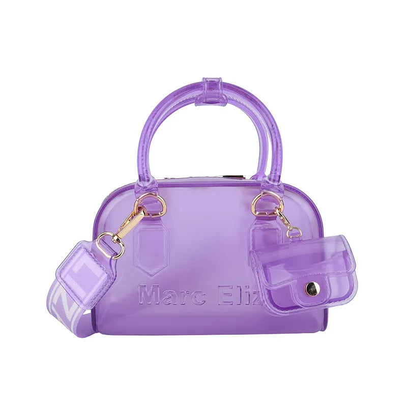 Bohao PVC  Jelly Bag Fashionable All-match Soft Handle Handbag Dirt-resistant and Easy-to-wash Summer Women's Crossbody Bag Customized