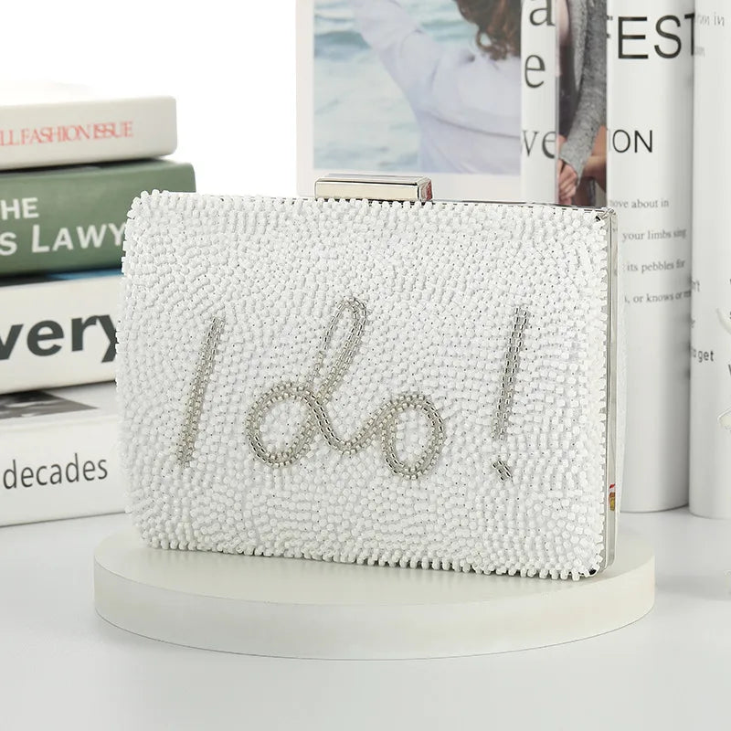 white yellow plastic letter square evening bags