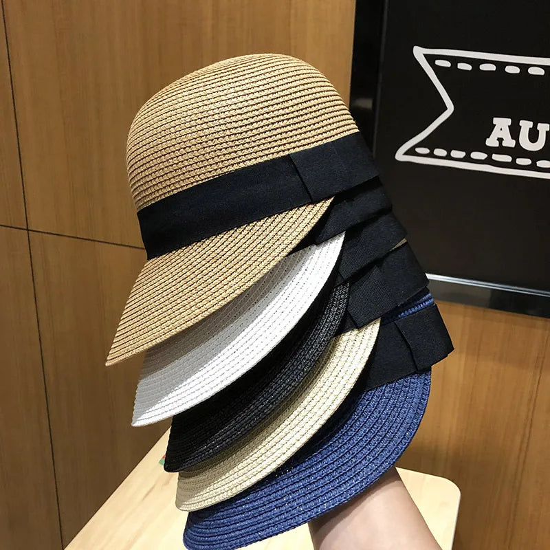 Unisex Basic Classic Style Solid Color Curved Eaves Straw Hat