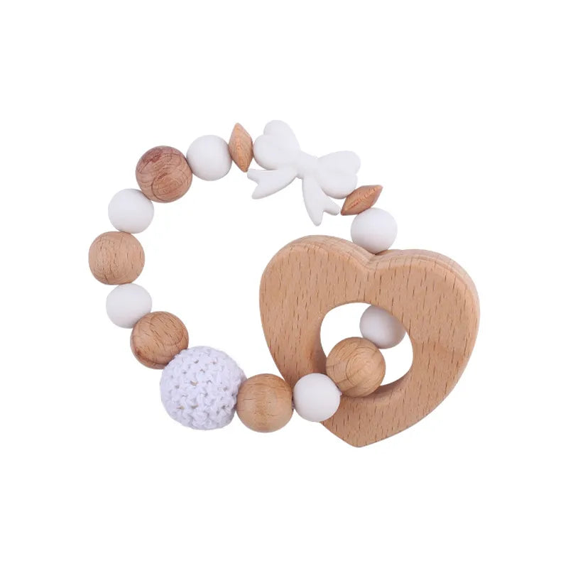 Cute Heart Shape Bow Knot Beech Silica Gel Baby Accessories