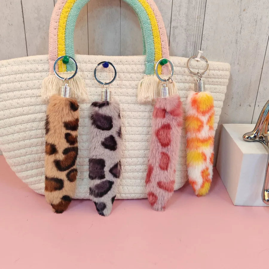 Simple Style Leopard Imitation Wool Unisex Bag Pendant Keychain