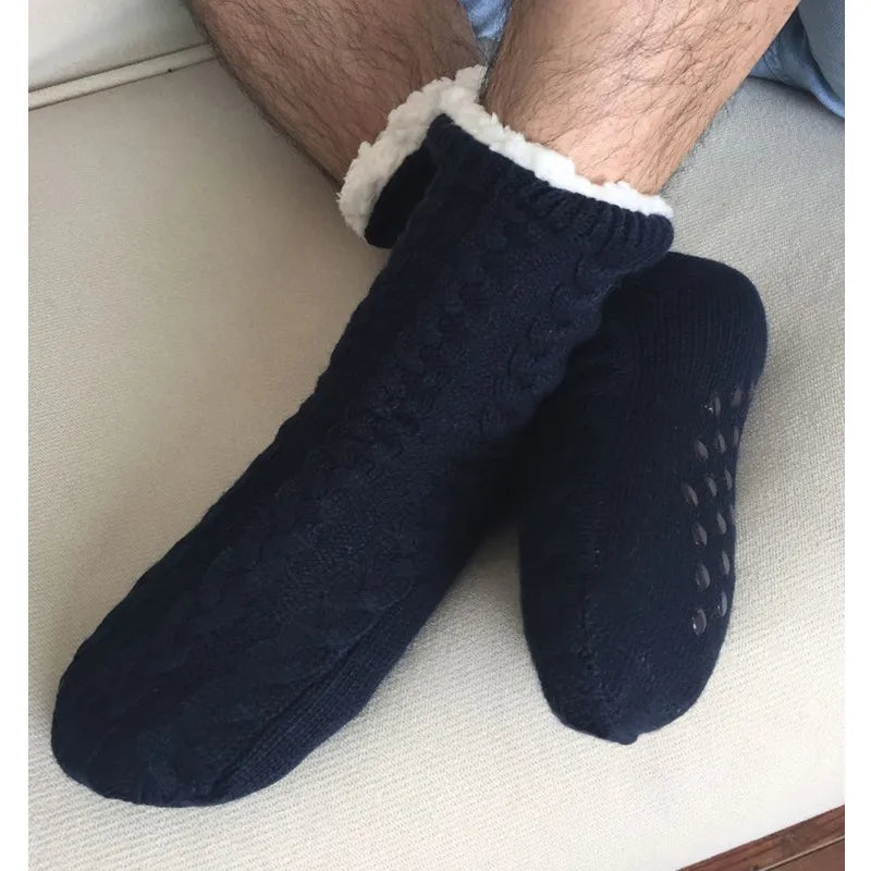 Men's Simple Style Solid Color Polyester Polyacrylonitrile Fiber Crew Socks A Pair